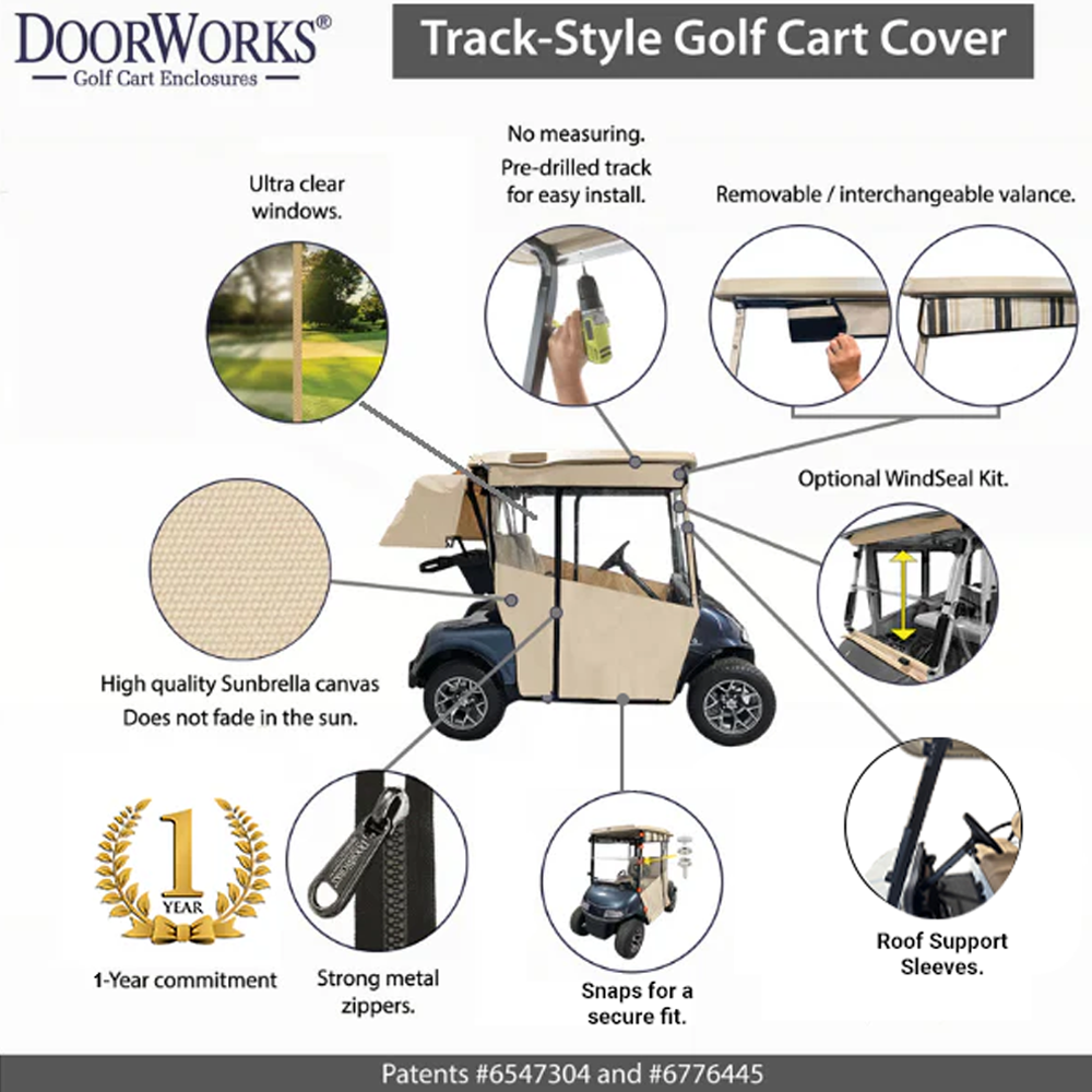 3-Sided Fitted "Over-The-Top" Golf Cart Cover